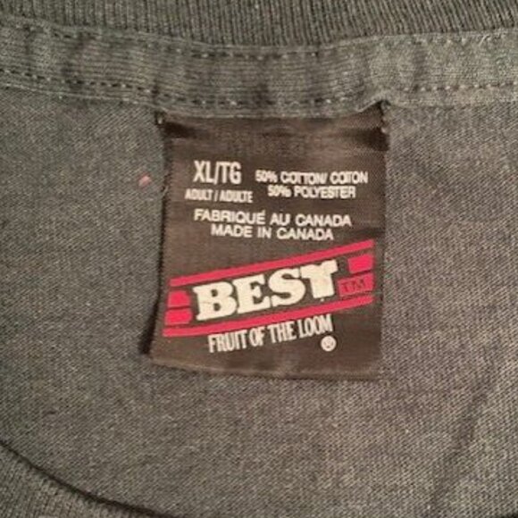 VTG Fruit of the Loom CANADA Beaver Green Tee Shirt XL - Picture 4 of 5